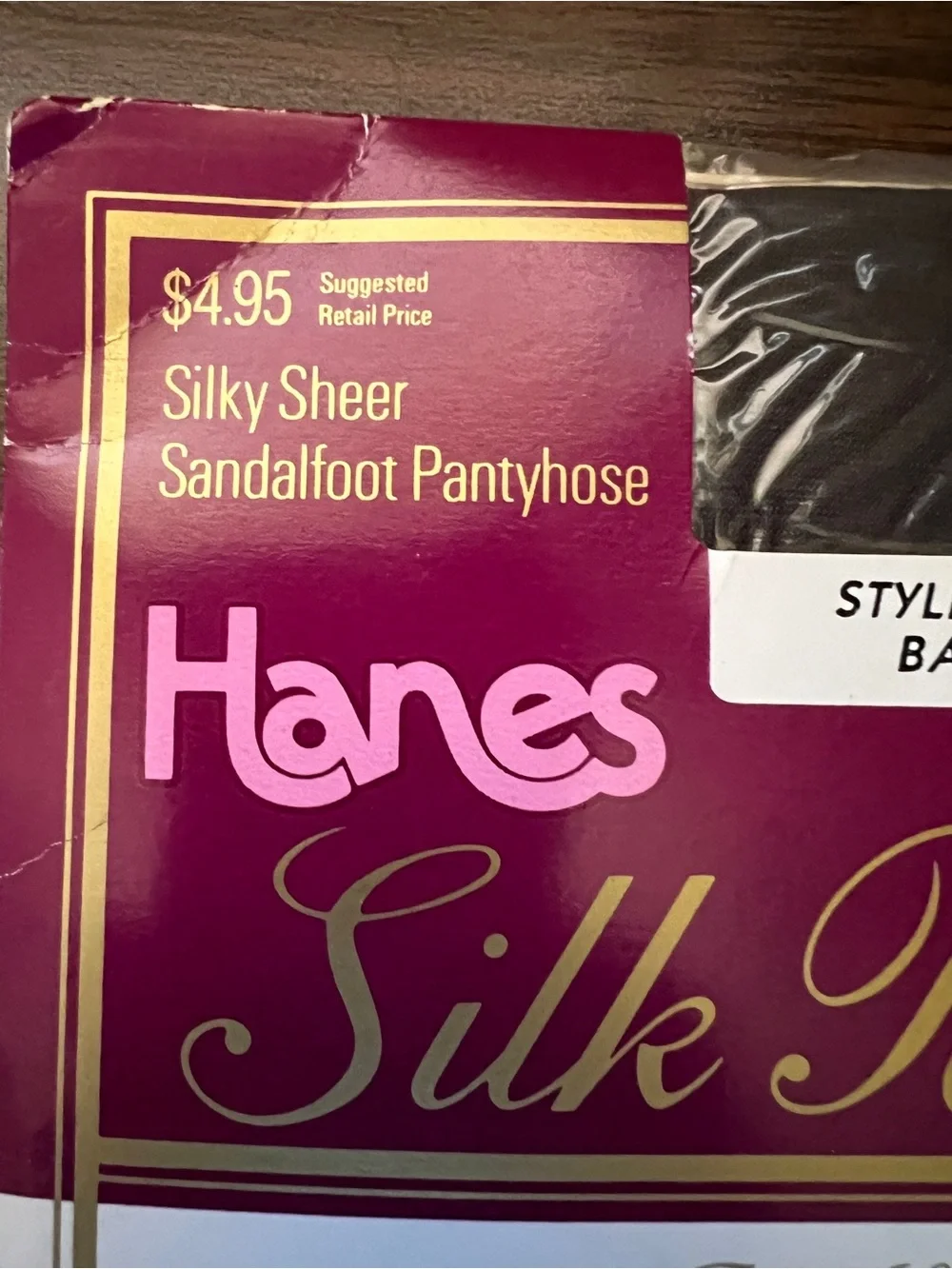 Vintage 80s Hanes Silk Reflections Black Pantyhose - Size AB - Made in USA